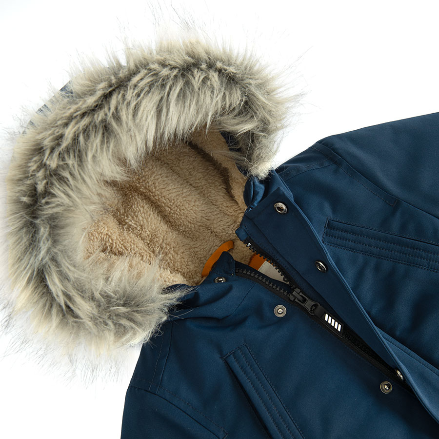 Blue hoosed winter jacket