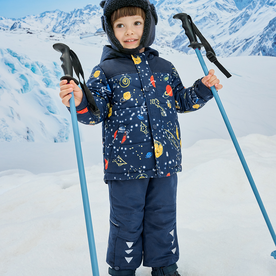 Ski jacket with planets print and ski pants- 2 pieces