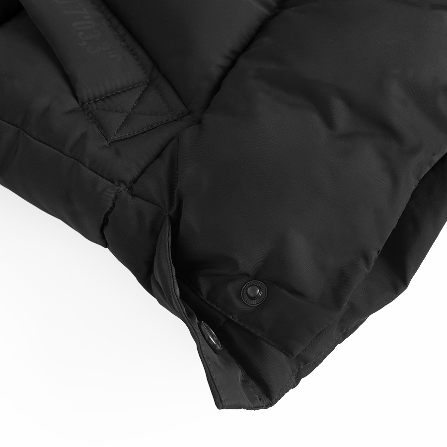 Black hooded winter jacket