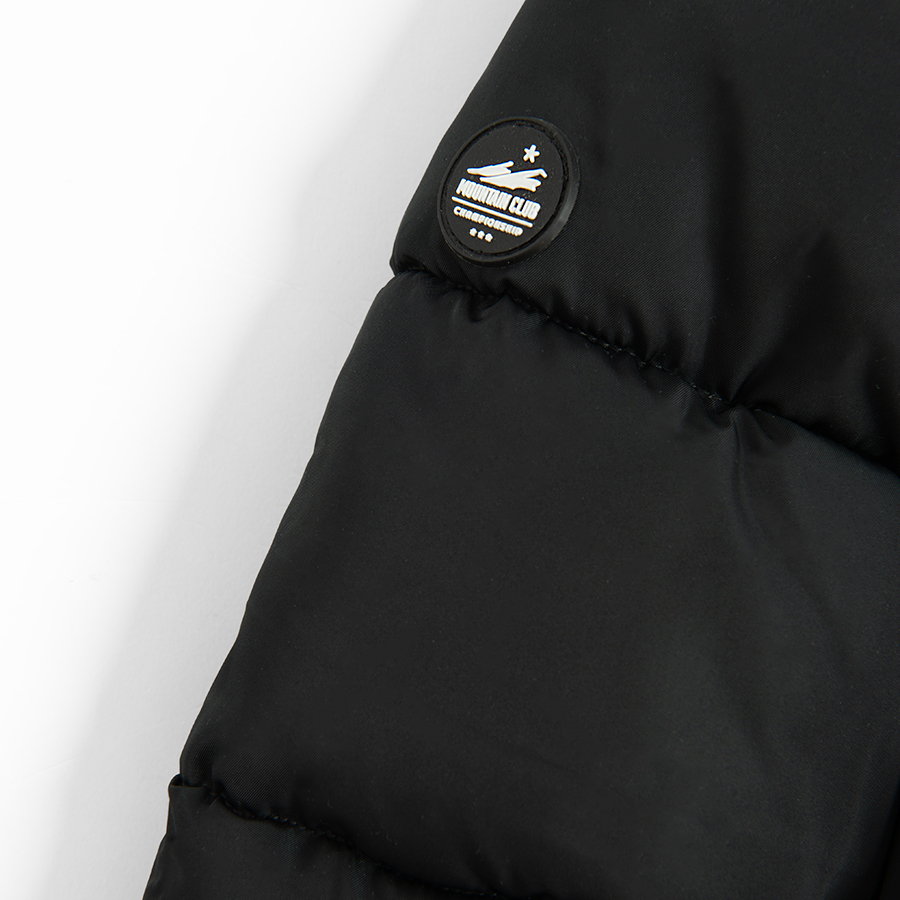 Black hooded winter jacket