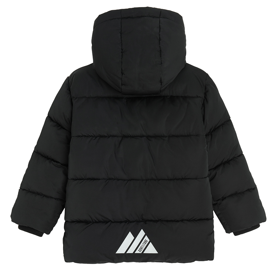 Black hooded winter jacket