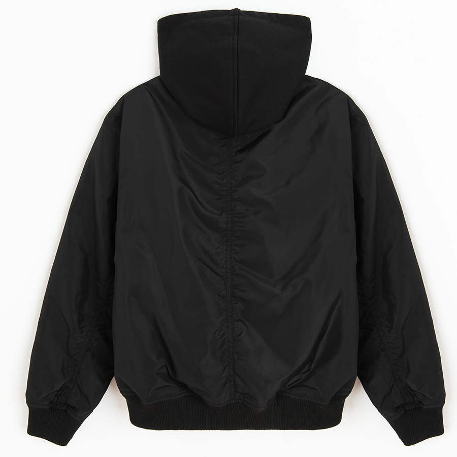 Black zip through hooded jacket