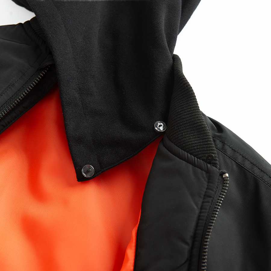 Black zip through hooded jacket