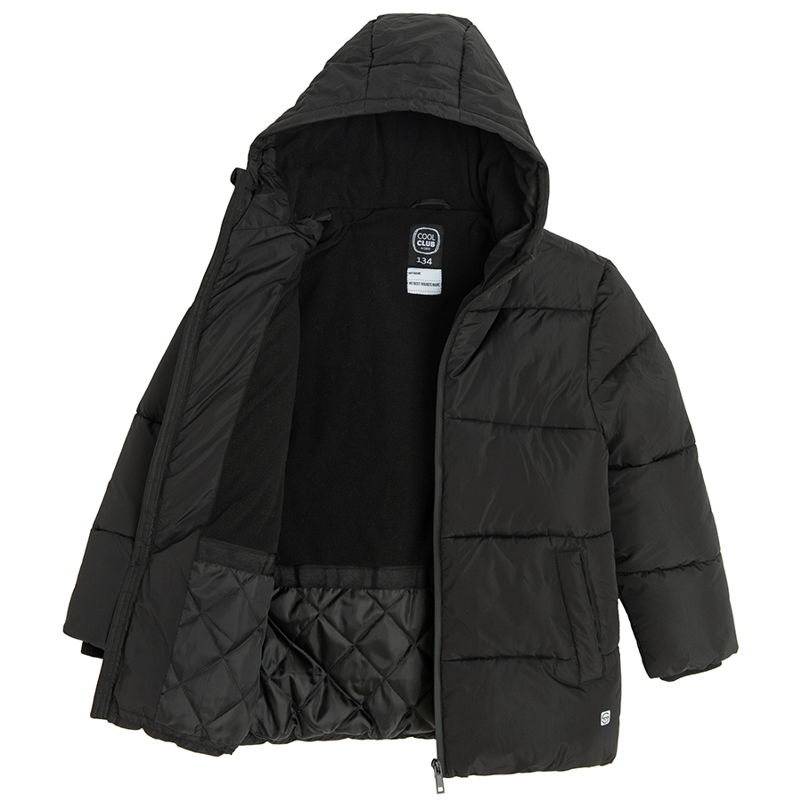 Black zip through winter jacket