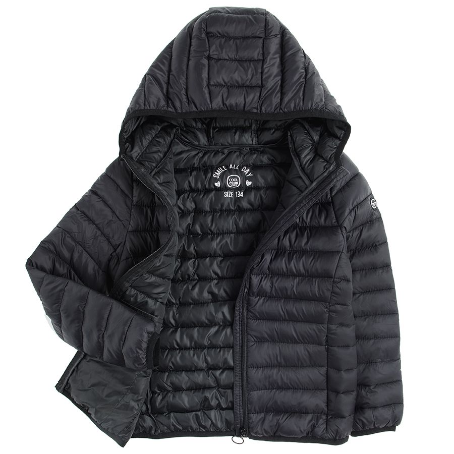 Black hooded jacket