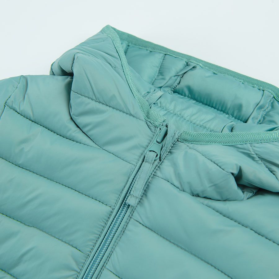 Turquoise hooded zip through jacket