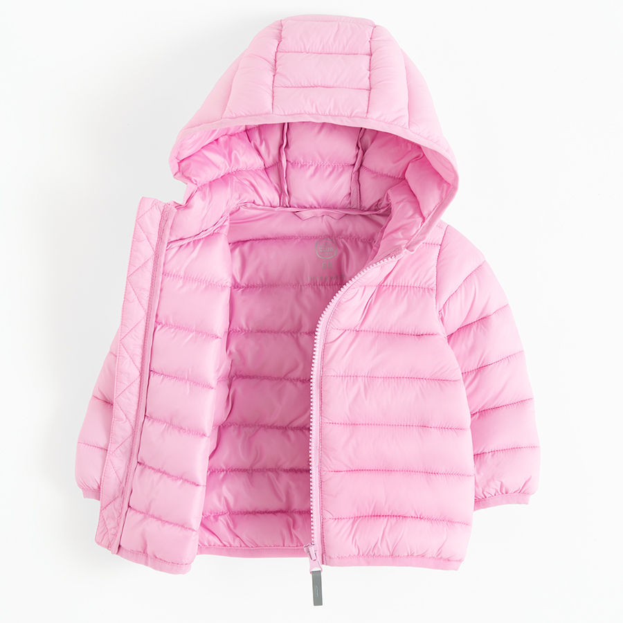 Pink zip through hooded jacket