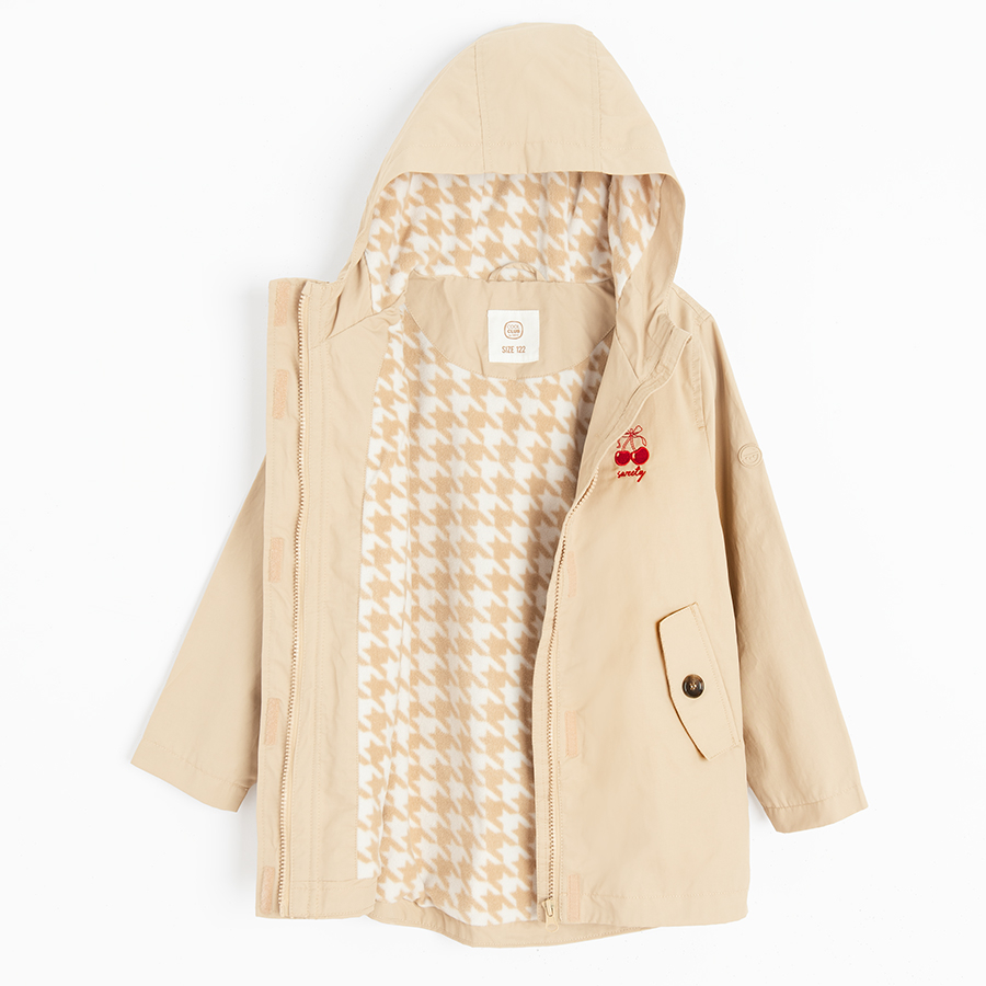 Beige light hooded jacket