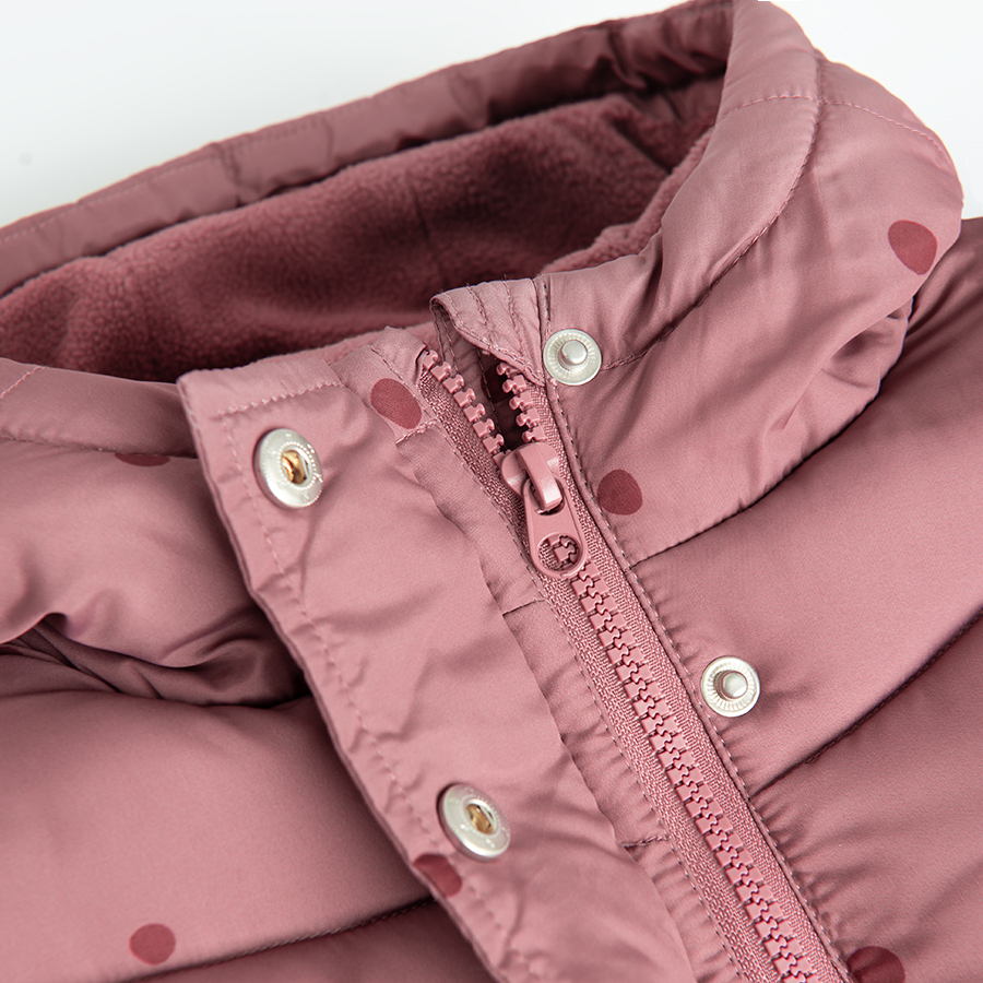 Burgundy hooded winter jacket