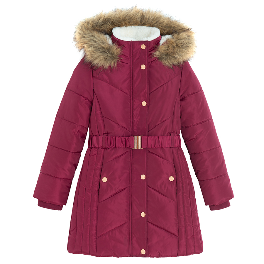 Burgundy winter coats ladies on sale