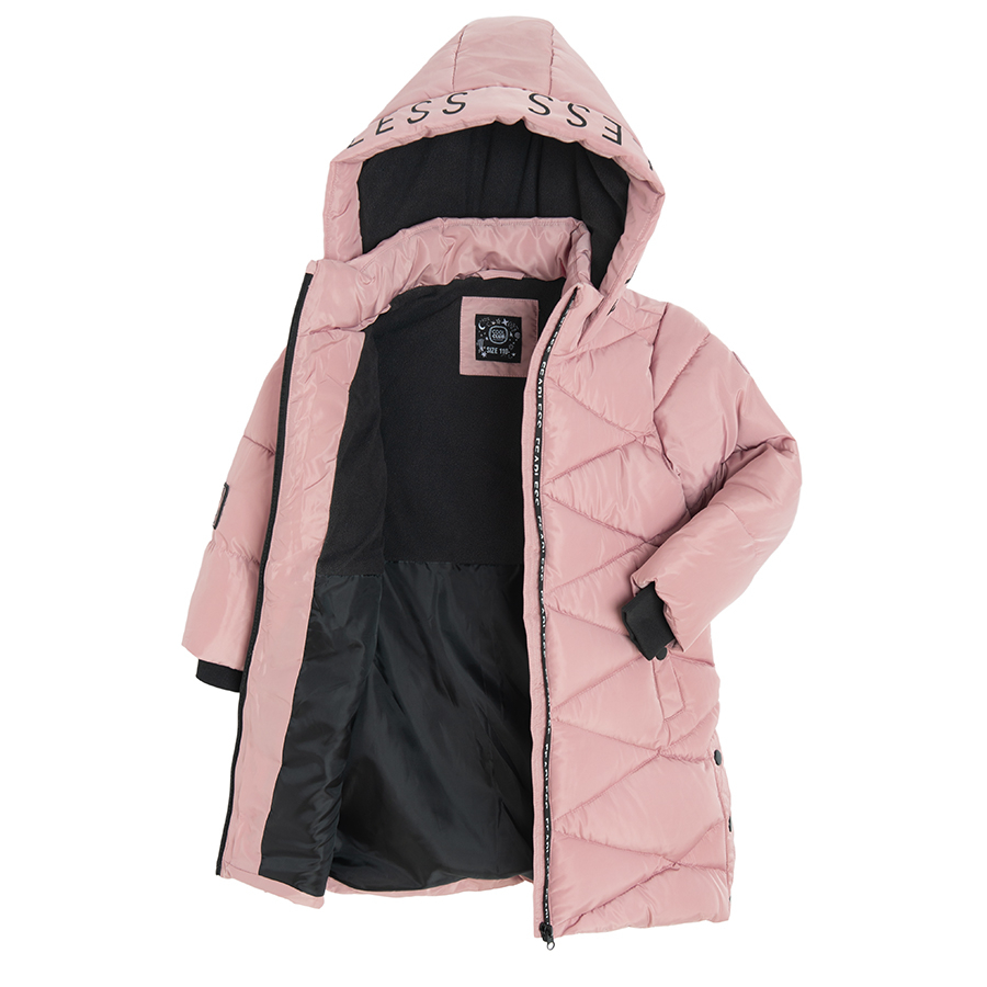 Pink hooded winter coat