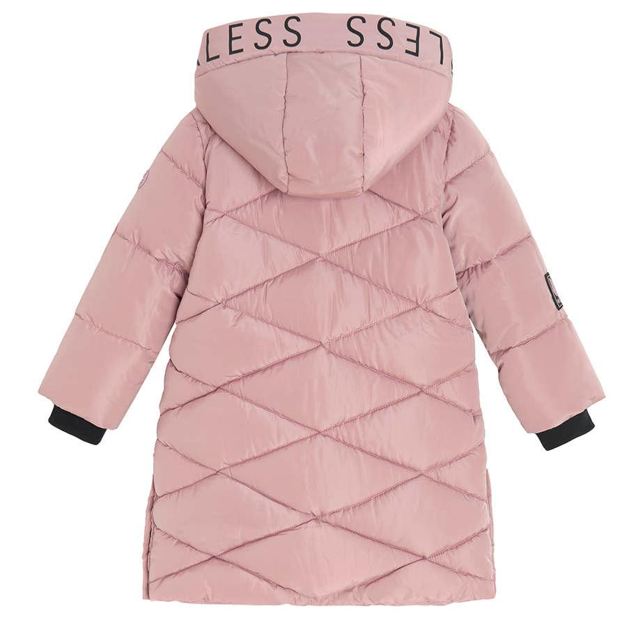 Pink hooded winter coat