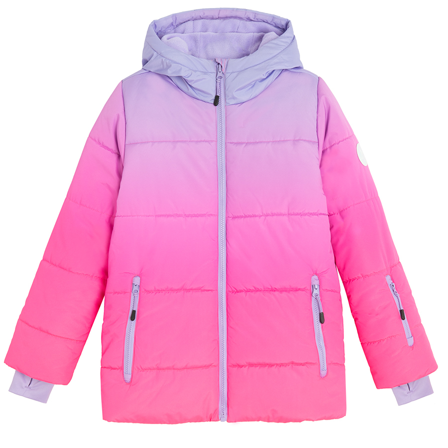 Violet hooded ski jacket