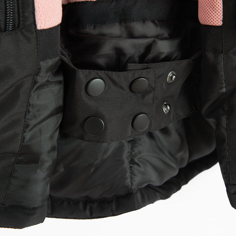 Pink hooded ski jacket