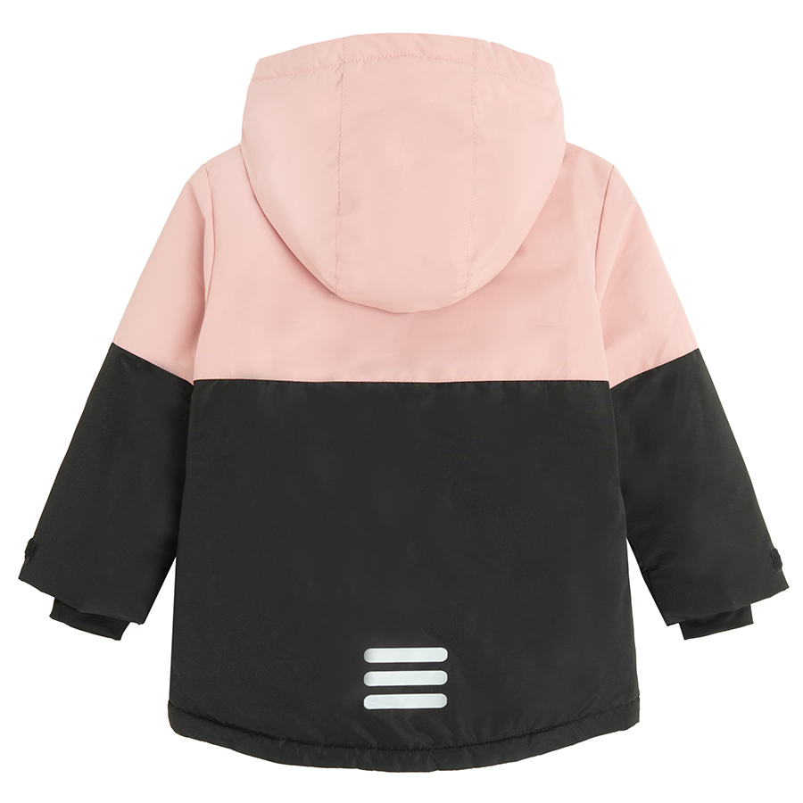 Pink hooded ski jacket