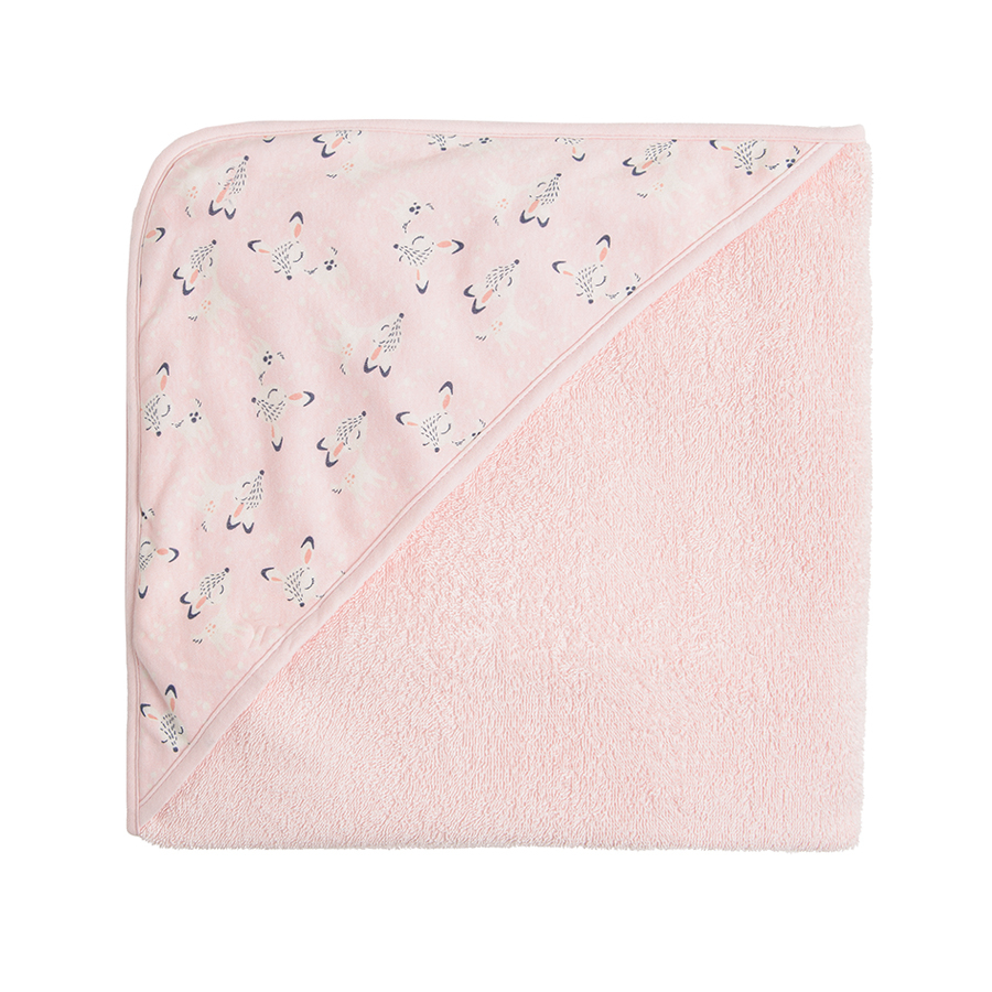 Pink hooded towel