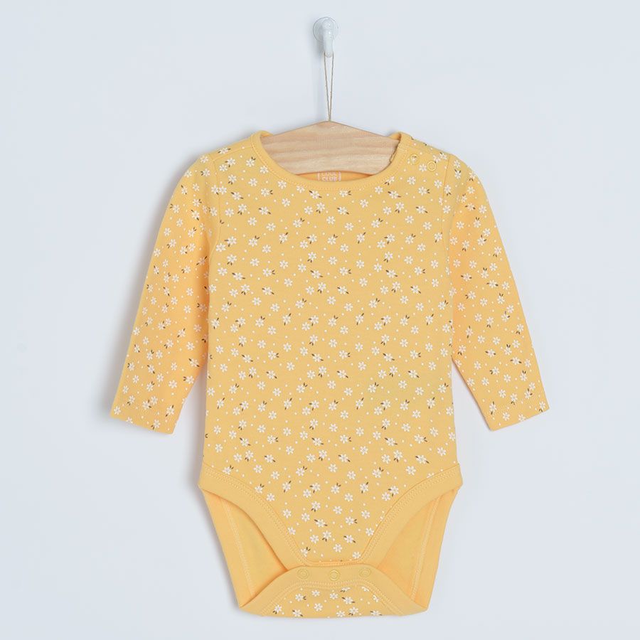 White yellow brick long sleeve bodysuits- 3 pack