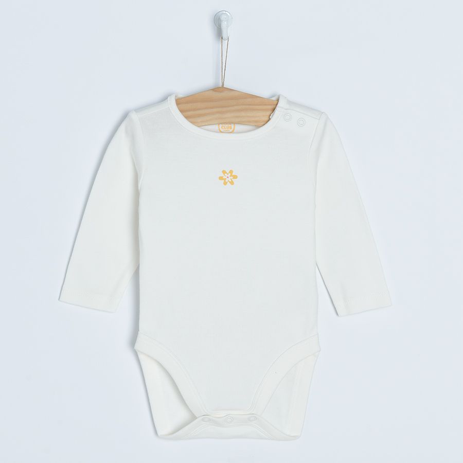 White yellow brick long sleeve bodysuits- 3 pack