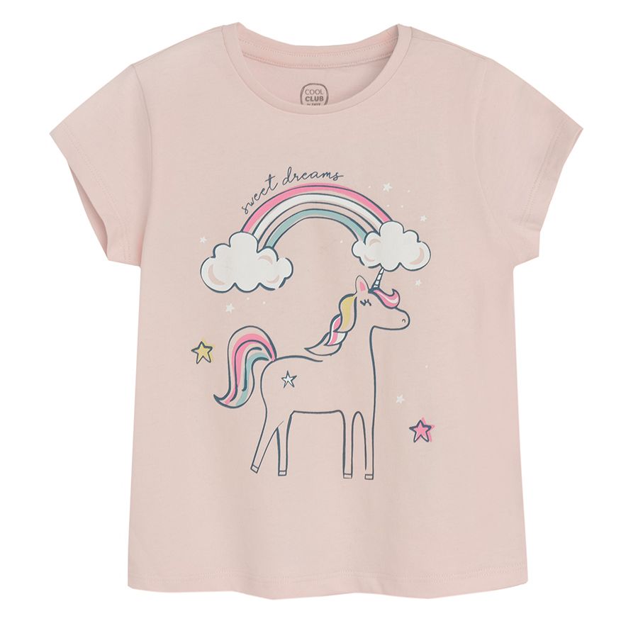 Pink and light green unicorn pyjamas- 2 pack