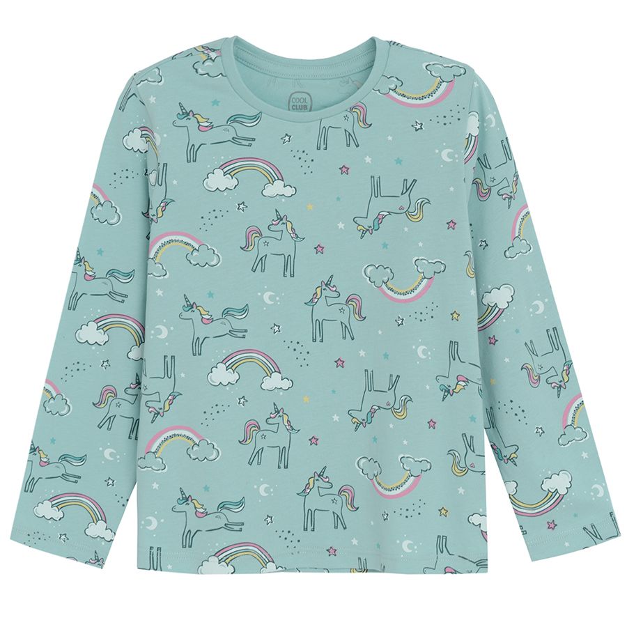 Pink and light green unicorn pyjamas- 2 pack