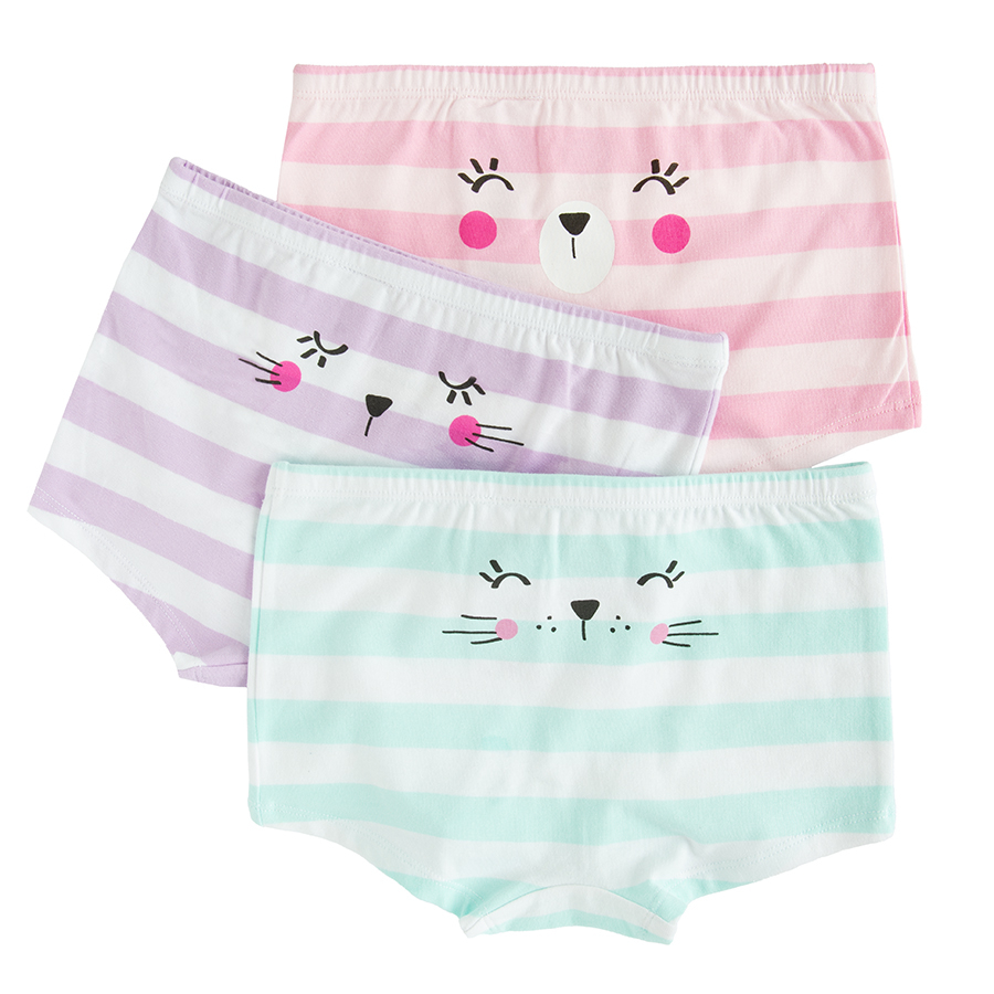 Striped boxer shorts with animals print - 3 pack