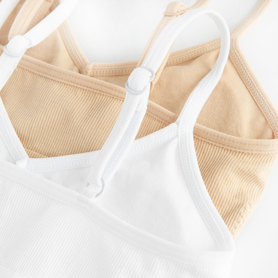 White and beige bras- 2 pack