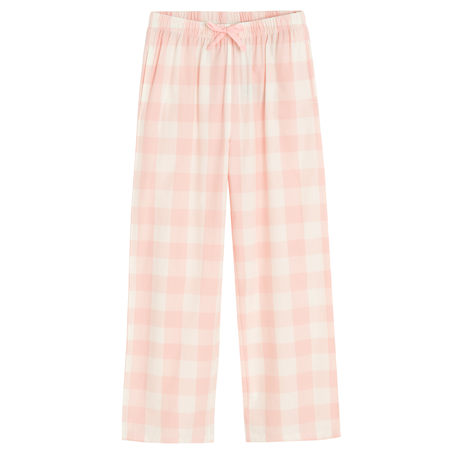 Checked and polka dot pyjamas pants- 2 pack