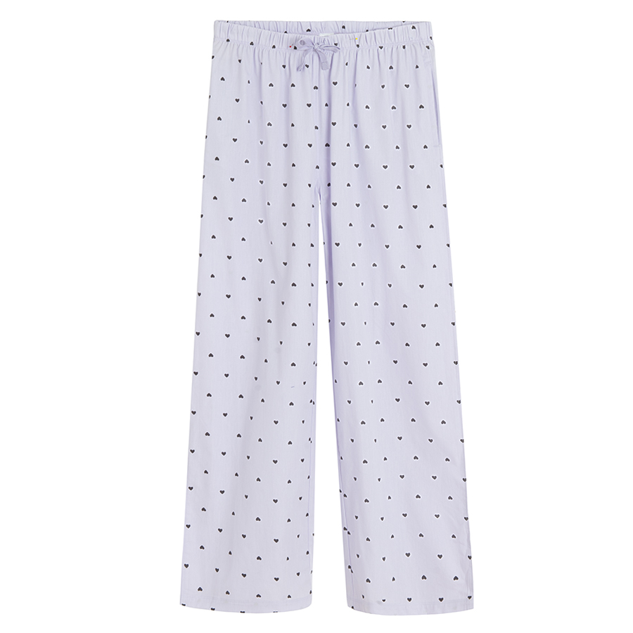 Checked and polka dot pyjamas pants- 2 pack