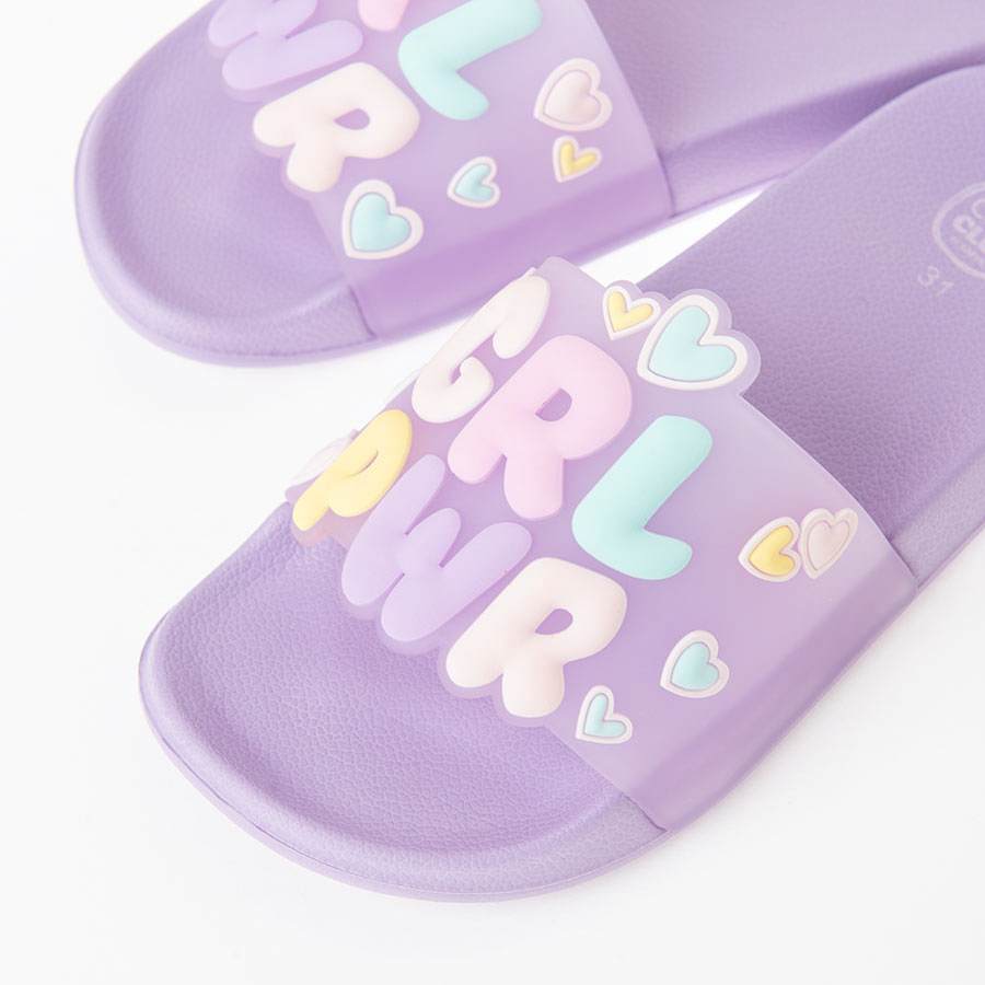 Purple GIRLS POWER flip flop