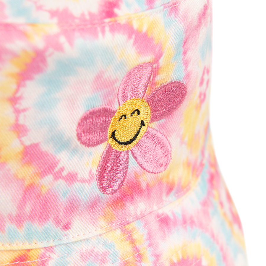 Smiley tie dye reversible summer hat