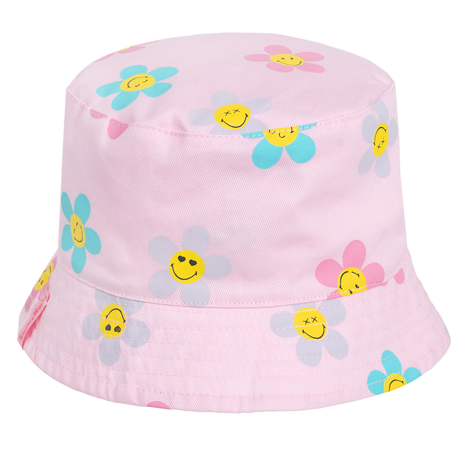 Smiley tie dye reversible summer hat