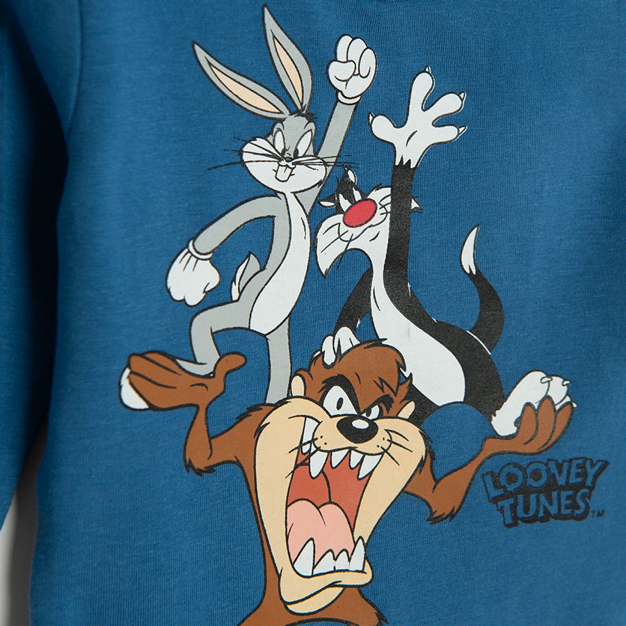 Φορμάκι μακρυμάνικο μπλε με στάμπα ήρωες LOONEY TUNES