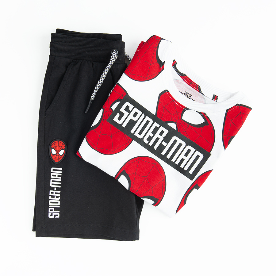 Spiderman set, T-shirt and black shorts