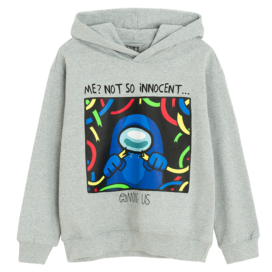 AMONG US grey hooded sweatshirt