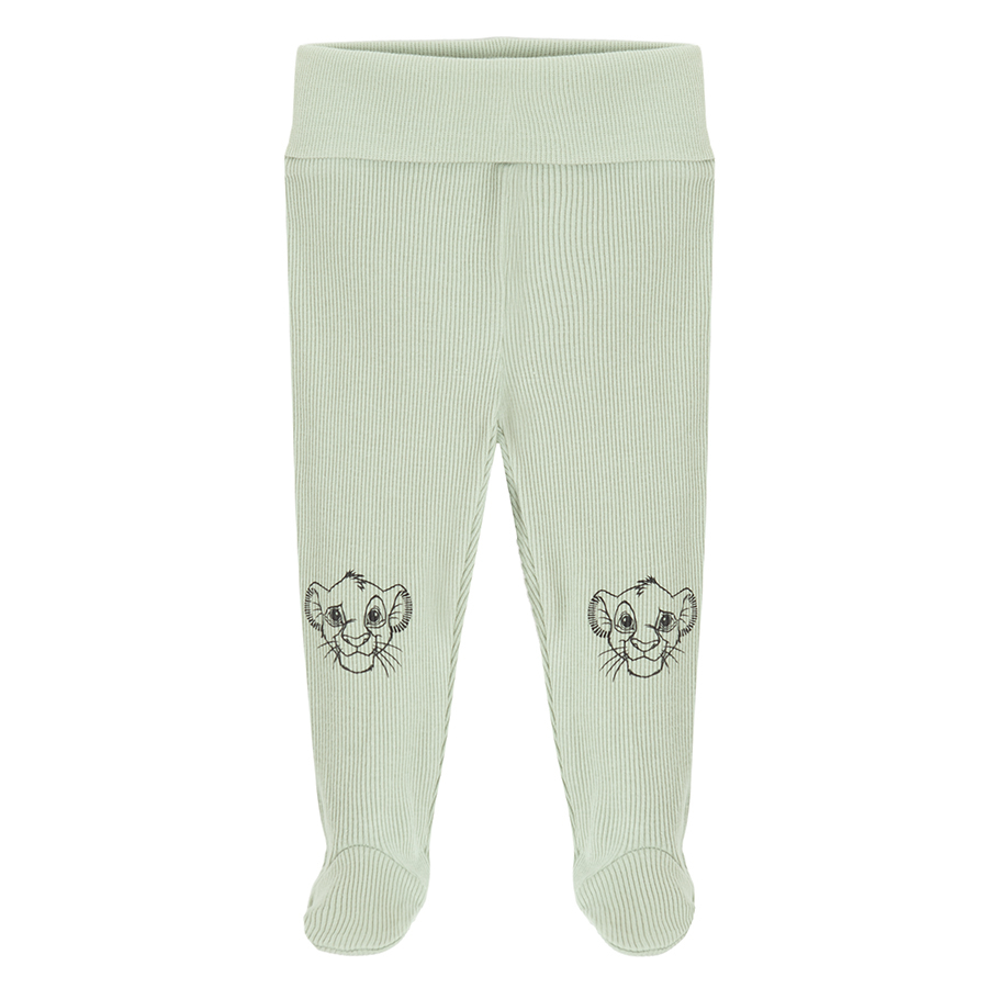 Lion King long sleeve white bodysuit, khaki footed leggings and beanie- 3 pieces