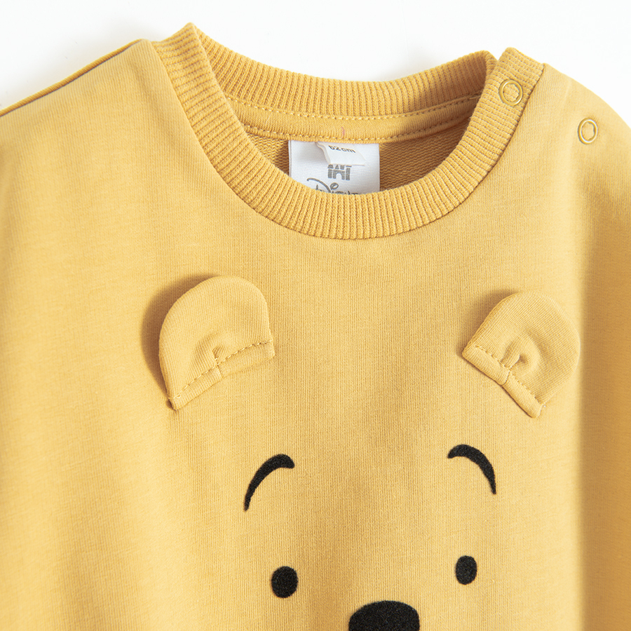 Winnie the Pooh yellow long sleeve bodysuit and grey footed leggings- 2 pieces