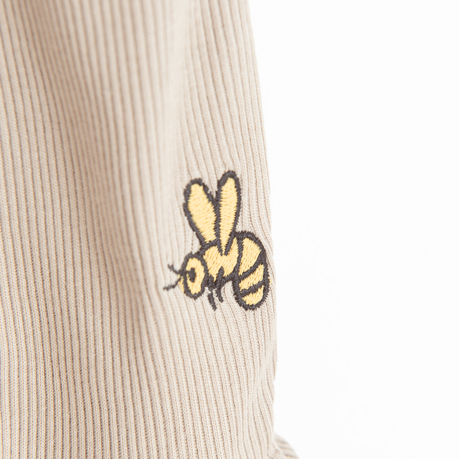 Winnie the Pooh yellow long sleeve bodysuit and grey footed leggings- 2 pieces