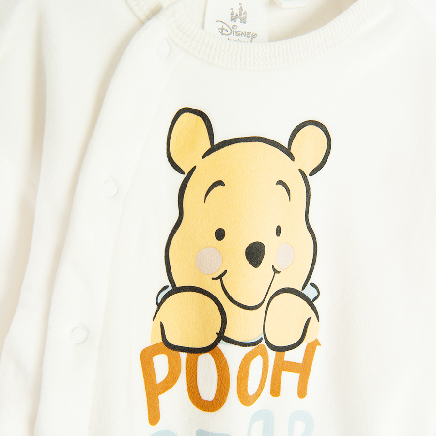 Winnie the Pooh white wrap blouse and brown footless leggings- 2 pieces