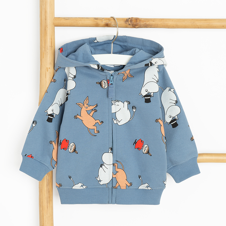 Moomins zip through hooded sweatshirt