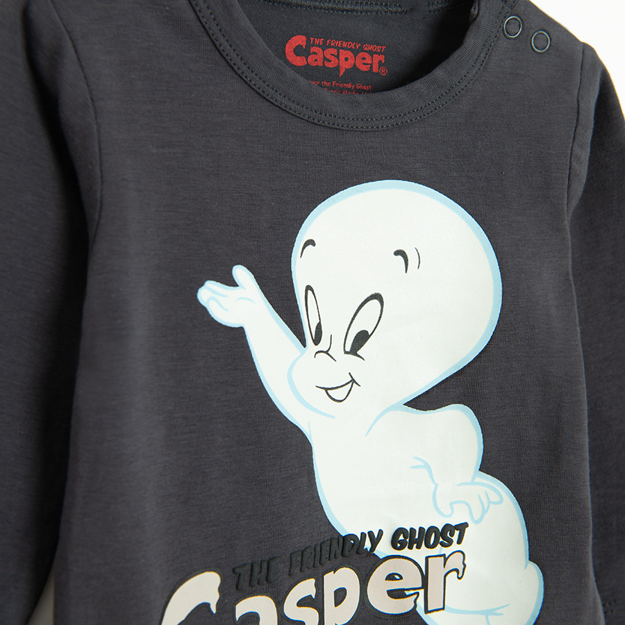 Φορμάκι μακρυμάνικο γκρι με σχέδιο Casper