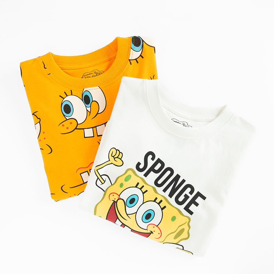 Sponge Bob white and yellow long sleeve blouses- 2 pack