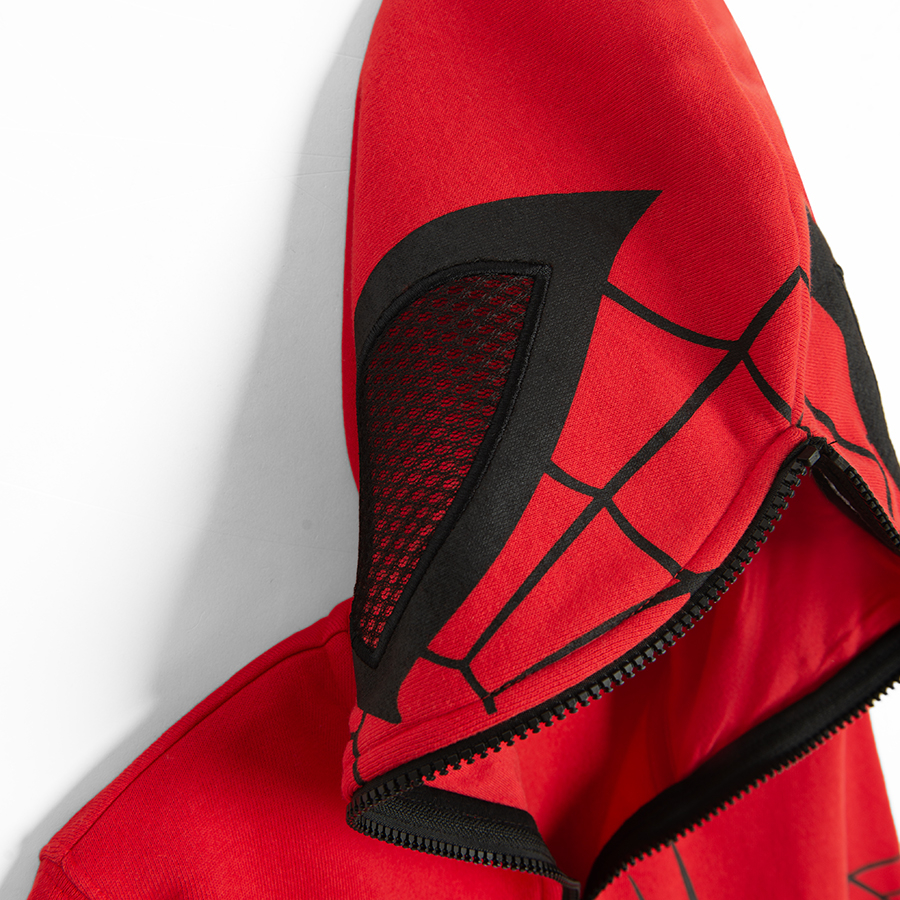 Spiderman red zip through hooded sweatshirt