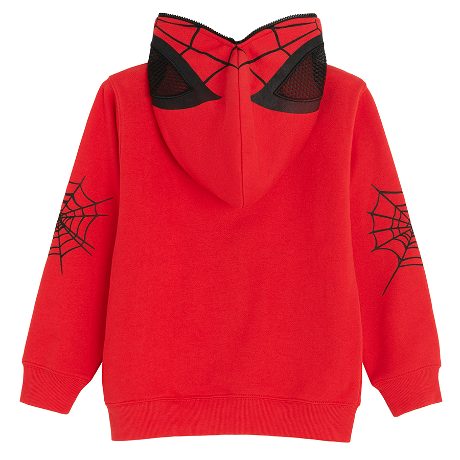 Spiderman red zip through hooded sweatshirt