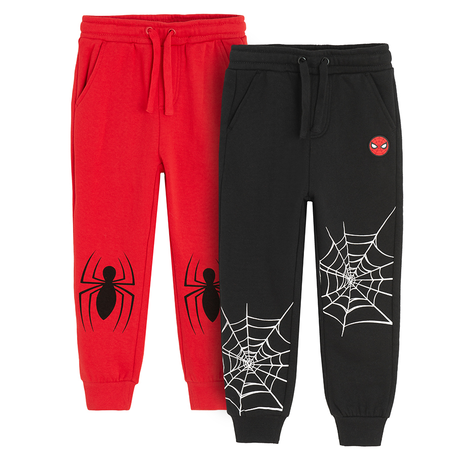 Spiderman red and black jogging pants- 2 pack