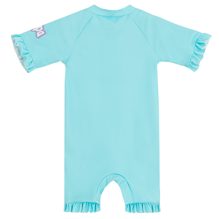 Pappa Pig turquoise short sleeve zip through swimsuit