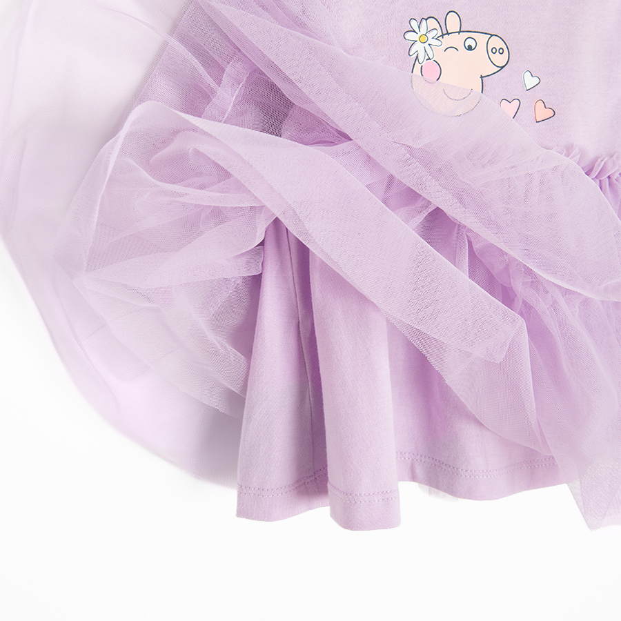 Peppa Pig purple casual dress with tutu dress