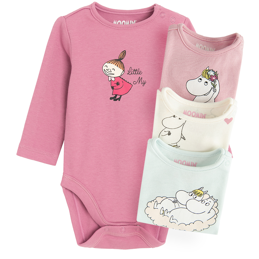 Moomins long sleeve bodysuits- 4 pack