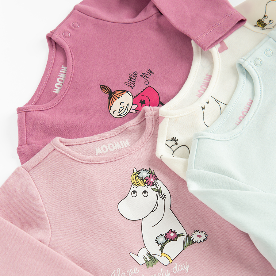 Moomins long sleeve bodysuits- 4 pack