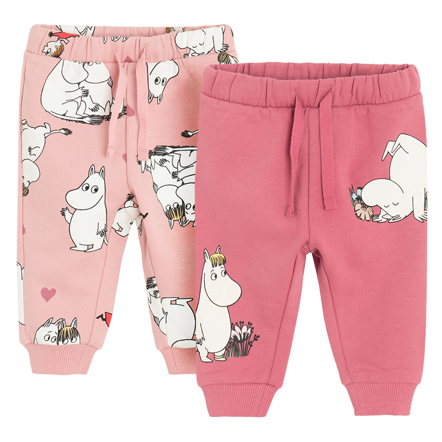 Moomins grey and burgundy jogging pants- 2 pack