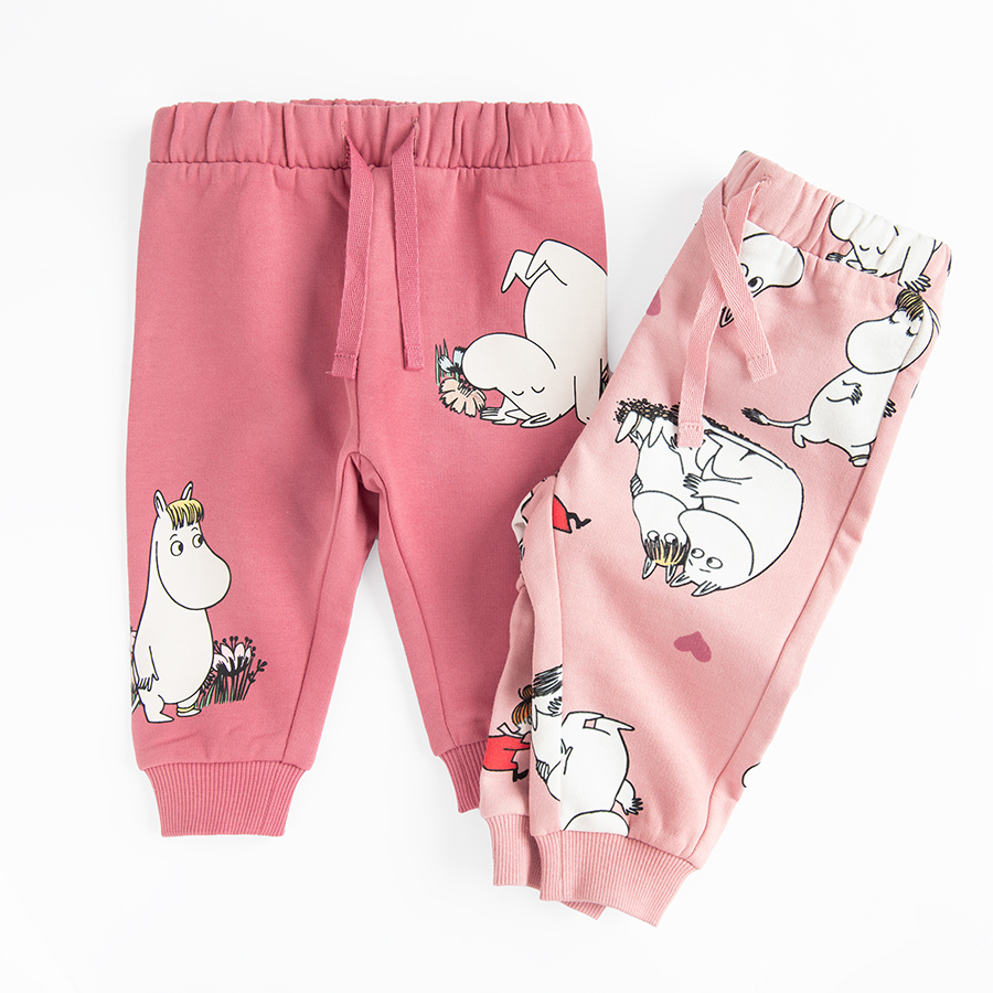 Moomins grey and burgundy jogging pants- 2 pack